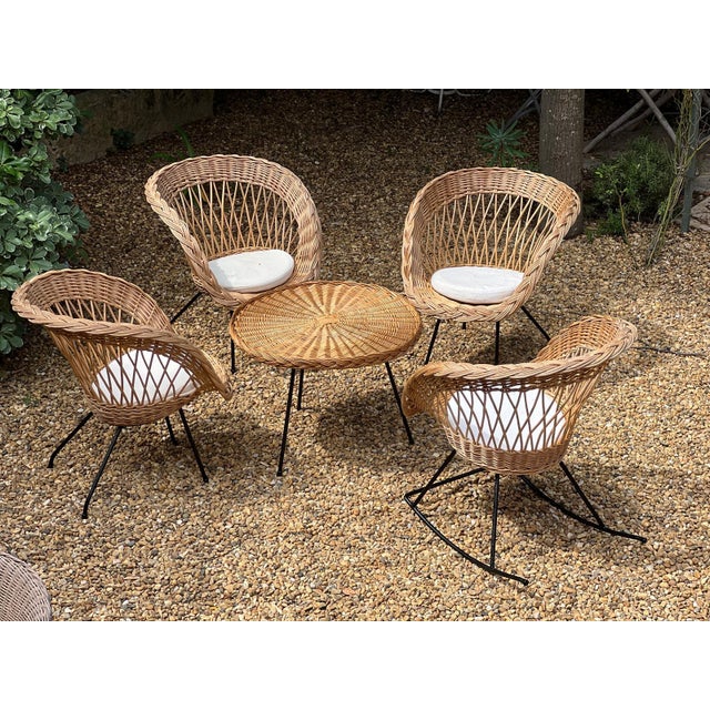 Vintage Rattan Garden Set, 1960s, Set of 5 For Sale - Image 6 of 10
