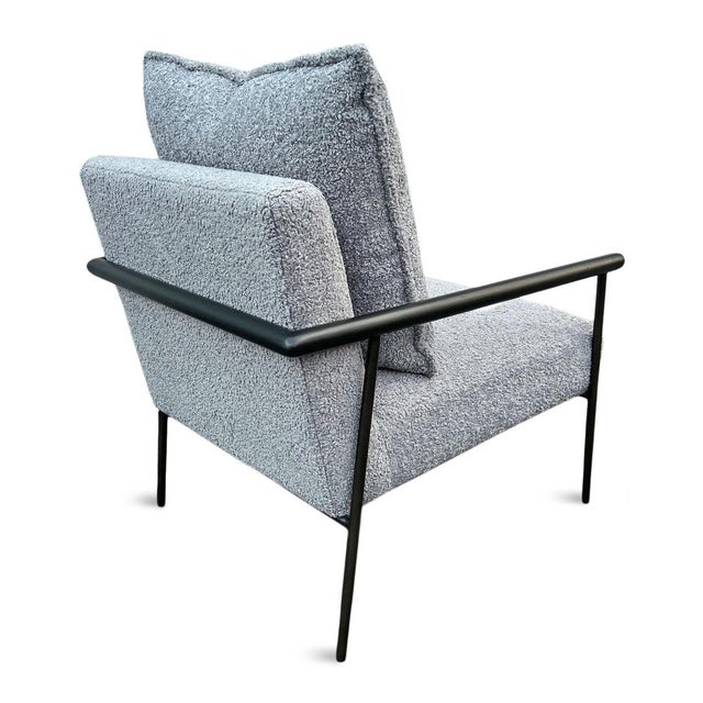 2020s Grey Blue Sherpa Pillow Chair For Sale - Image 5 of 9
