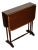 1920s Antique English Mahogany Banded Satinwood Drop-Leaf Side Table For Sale