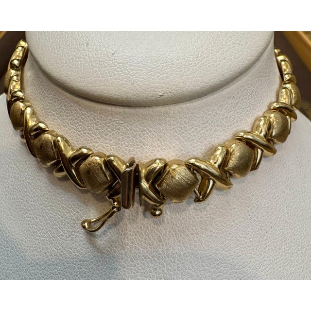 Vintage 14 Karat Yellow Gold 12 Gm X link Bracelet Unisex, 8 Inch Long For Sale - Image 11 of 18