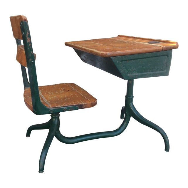 Antique Child's Cast Iron School Desk Chairish