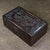 1990s Dark Hardwood Relief-Carved Box, Bat, Double Coin & Peach Motifs, "Fu Shou Ru Yi" Treasure Chest For Sale - Image 5 of 9