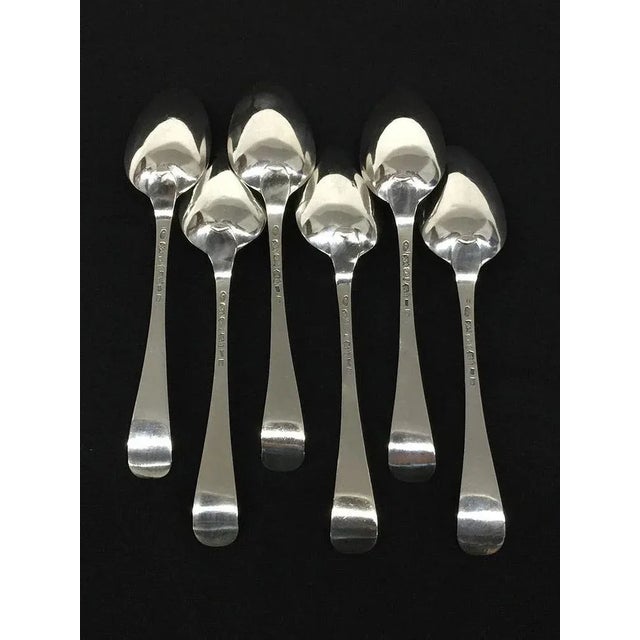 18th century Dutch Silver The Hague "Haags Lofje" spoons 6 silver spoons from the maker Adraen Pieter Dingemans...