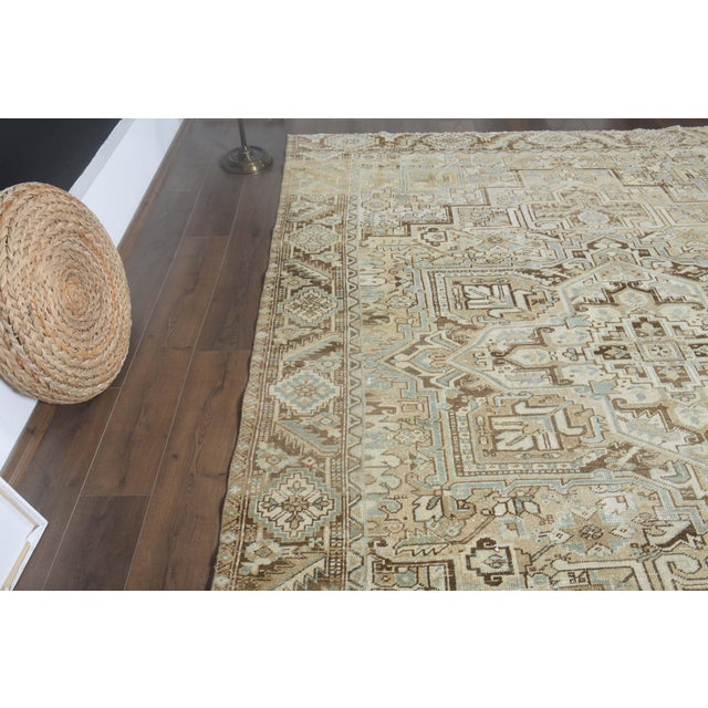 1970s Vintage Persian Handmade Wool Cotton Orange Area Rug For Sale - Image 4 of 10