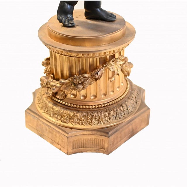 Large French Cherub Manner Clodion Bronze Candleholders, Set of 2 For Sale - Image 5 of 14