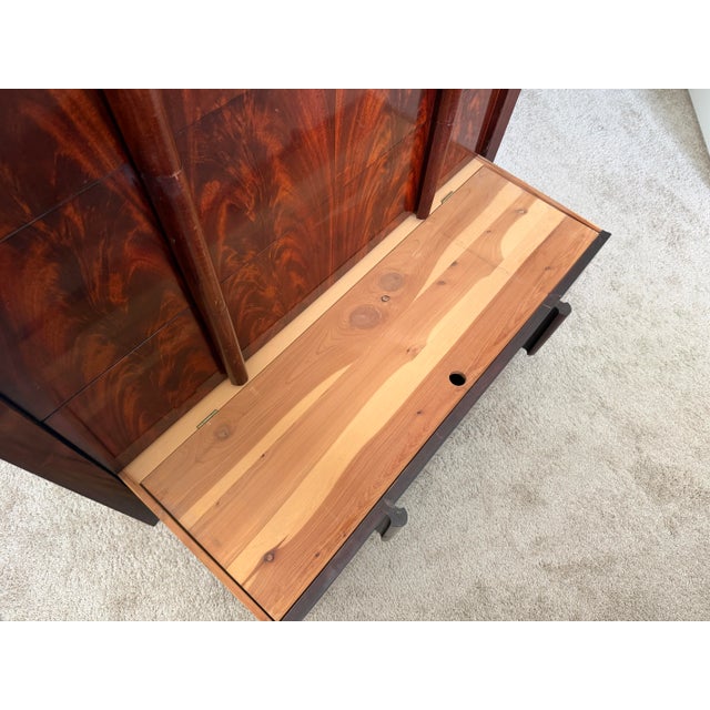 1950s Mid Century Modern Flame Mahogany Tall Dresser For Sale - Image 5 of 12