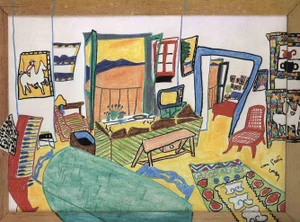 Dario Cusani, Gulf of Gaeta with Painted Frame, Golfo di Gaeta, Painting, 1989