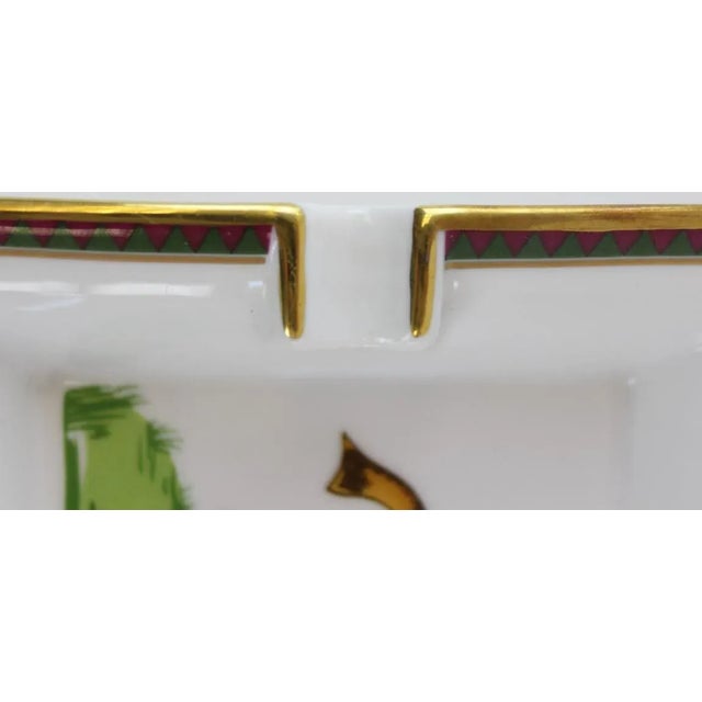 Hermes Equestrian Horse Stripe Blanket Ashtray For Sale - Image 4 of 4