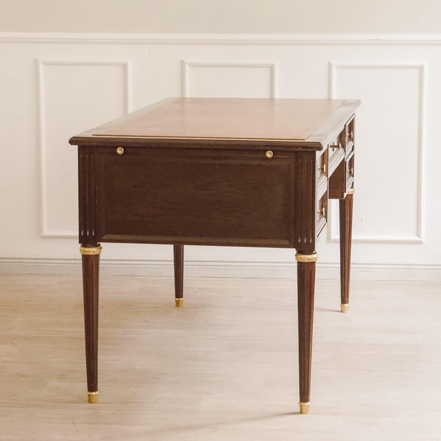 Louis XVI Style Desk in Mahogany with Leather To For Sale - Image 15 of 17