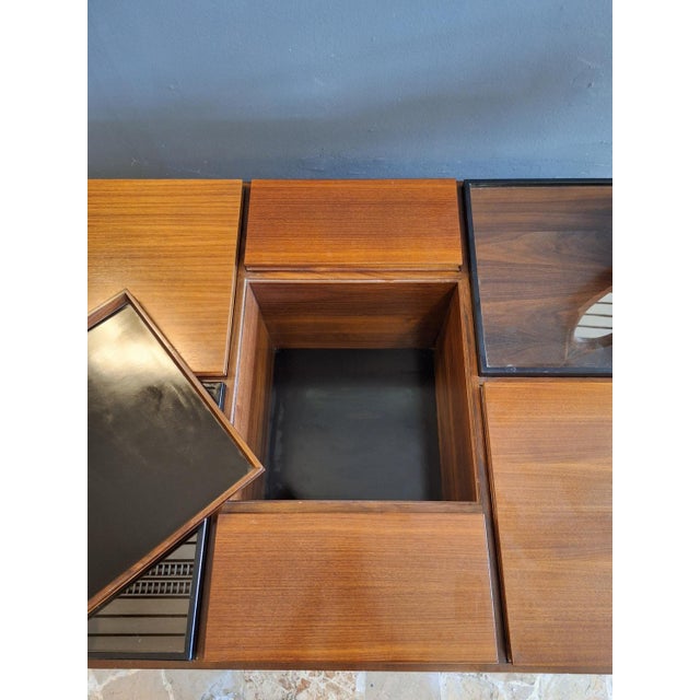 Black Coffee Table with Compartments by Carlo Hauner for Forma, 1960s For Sale - Image 8 of 15