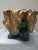 Art Nouveau Vintage Majolica Style Leaf & Ladybug Ceramic Planter For Sale - Image 3 of 11
