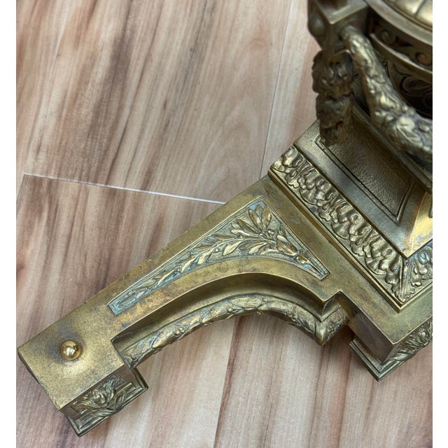 Bronze Vintage Gilt Bronze French Neo-Classical Urn Form Fireplace Chenets Andirons, Pair For Sale - Image 8 of 8
