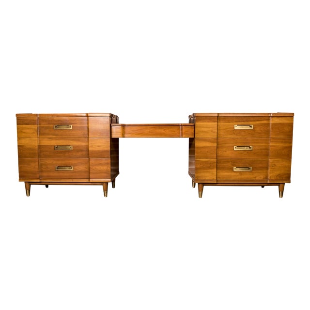 Vintage Mid Century John Widdicomb Chest Of Drawers Floating Vanity Table 3 Pieces Chairish