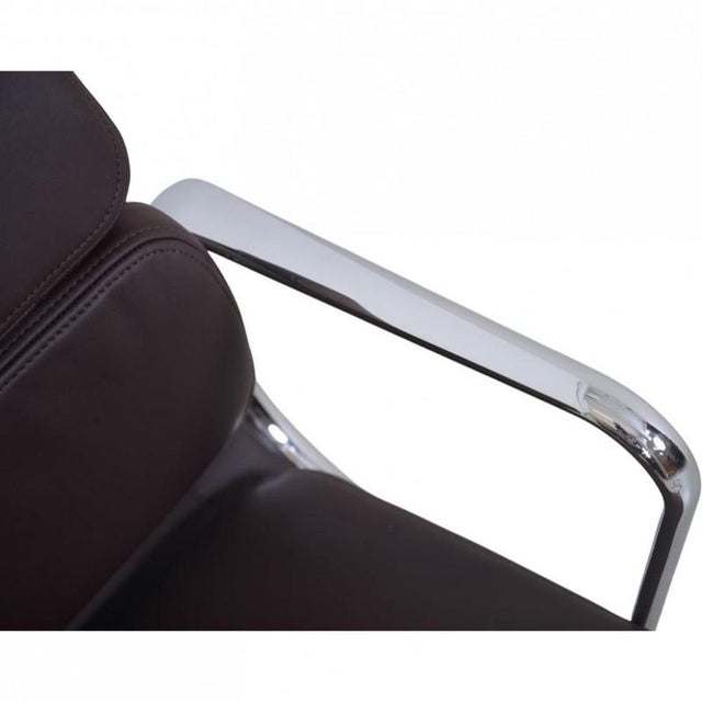 EA208 Softpad Chair in Nevada Coffee Aniline Leather by Charles Eames, 2007 For Sale - Image 4 of 16