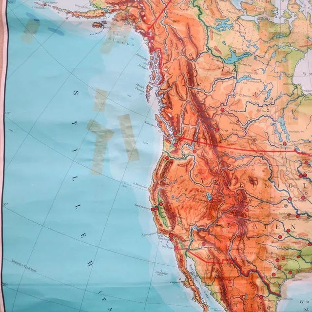 Mid-Century Modern School Teaching Map of North Africa from Westermann Verlag, 1950s For Sale - Image 3 of 11