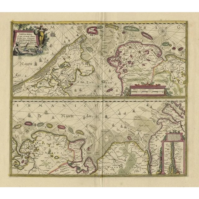 Dutch and German North Sea Coast of Friesland, 1680, Paper For Sale - Image 6 of 6