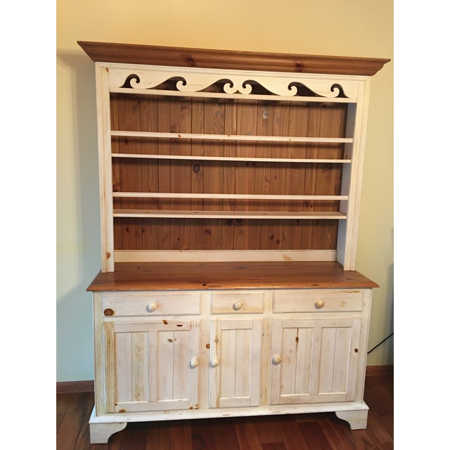 Ethan Allen Farmhouse China & Hutch Chairish