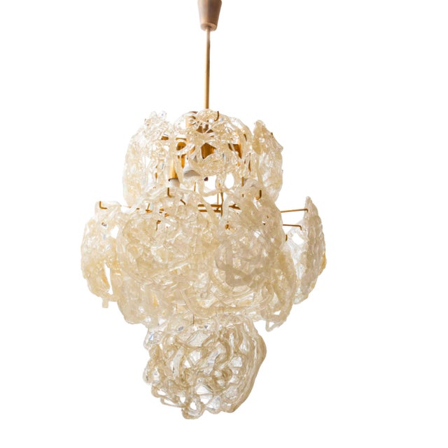 Large Ragnatela Murano Glass Pendant Lamp from Mazzega, 1960s For Sale - Image 6 of 6