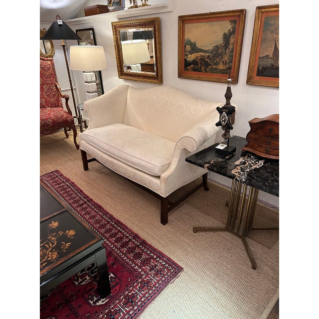 Chippendale Style Upholstered Loveseats Sofas- A Pair For Sale In Philadelphia - Image 6 of 14