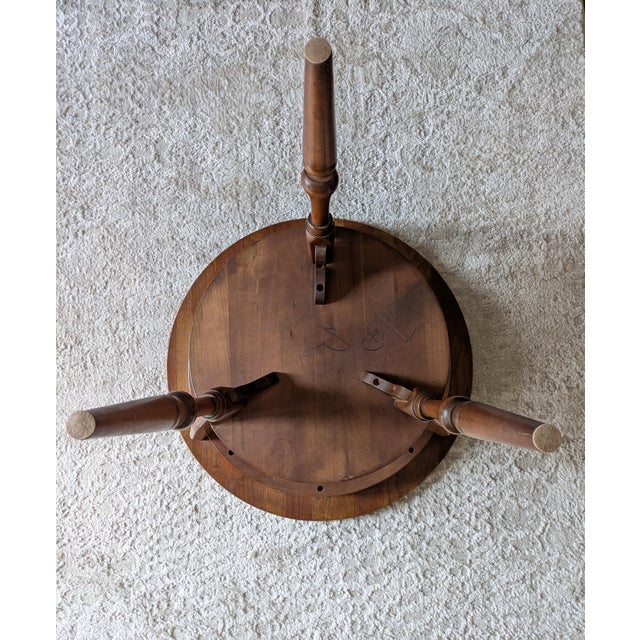 Mid Century Bucks County Two-Tier Provincial Solid Cherry Gueridon Accent Table For Sale In Atlanta - Image 6 of 9