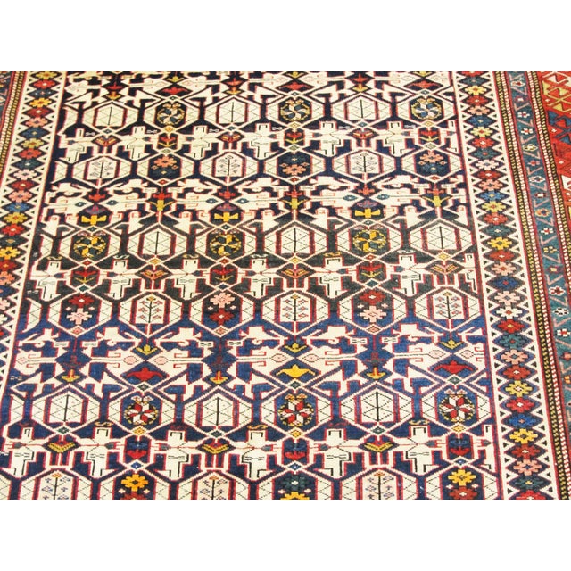 Late 19th Century Antique Caucasian Kuba-Shirvan Rug, 4'5" X 6'10" For Sale - Image 5 of 8