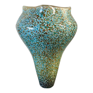 Vintage Speckled Fellerman Art Glass Vase