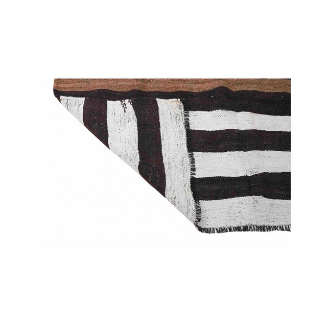 1960s Black White Hemp Kilim Rug - 6`3" X 8`6" For Sale - Image 5 of 6