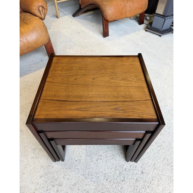 Mid-Century Modern Danish Nesting Tables, 1970s, Set of 3 For Sale - Image 12 of 18