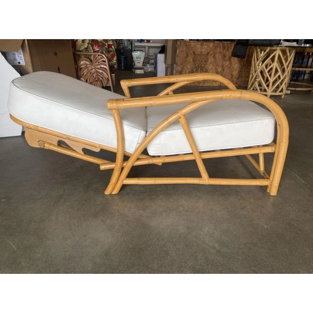 Wood Restored 1940's Transition Rattan Recliner Lounge Chair For Sale - Image 7 of 12