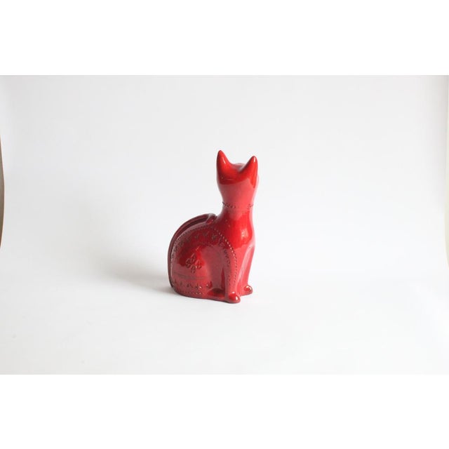 Red Ceramic Cat by Aldo Londi for Bitossi, Italy, 1960s For Sale - Image 13 of 18