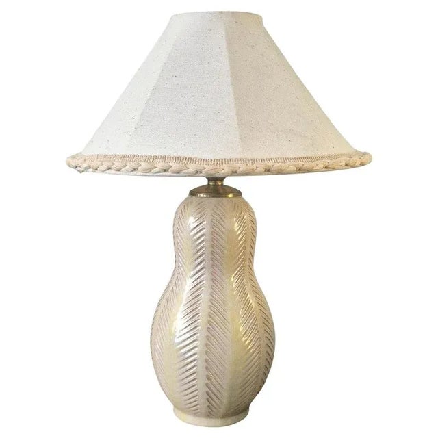 Swedish Modern Table Lamp with Ceramic Base attributed to Anna-Lisa Thomson fir Upsala Ekeby, 1950s For Sale - Image 14 of 14