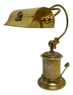 French Adjustable Bankers Desk Lamp in Brass, 1960s