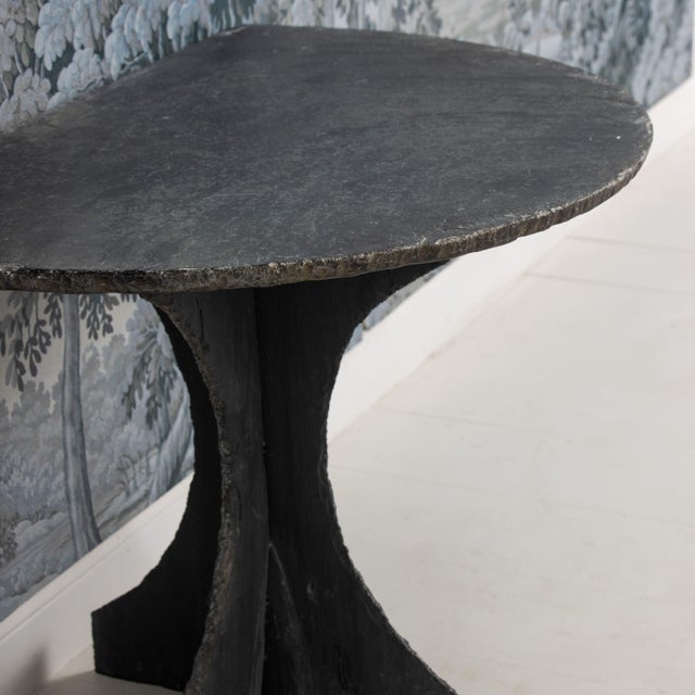Neoclassical 19th C. French Slate Demilune Console Table For Sale - Image 3 of 14