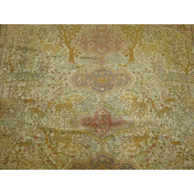 Early 20th Century Zabihi Collection Pictorial Turkish Animal Square Rug - 8'1" x 8'3" For Sale - Image 10 of 10