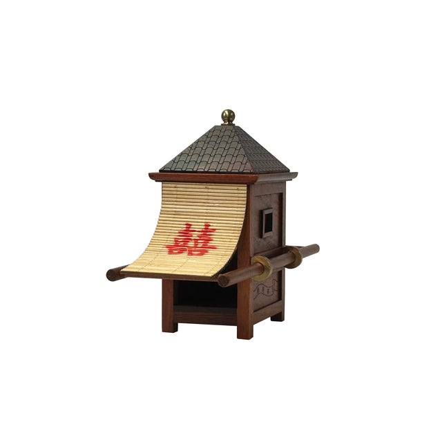 Chinese Rosewood Handmade Miniature Litter Sedan Chair Display Decor For Sale - Image 4 of 6