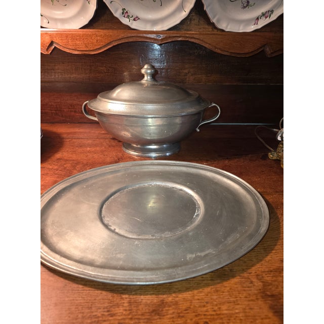 Greige Italian Cosi Tabellini Pewter Tureen Set For Sale - Image 8 of 12