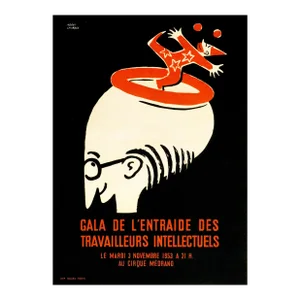 1953 Original French Event Poster, Gala De l'Entraide Des Travilleurs Intellectuels