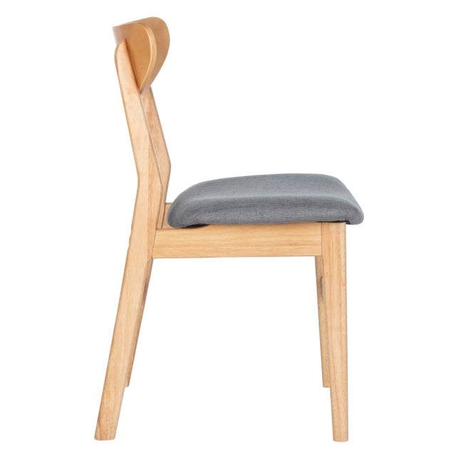 Retro Dining Chair in Natural & Grey - a Pair For Sale - Image 4 of 9