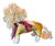 Gucci Tassels Vintage Silk Scarf Courageous Lion For Sale