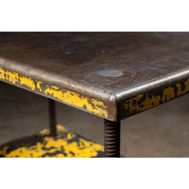 Metal Vintage Industrial Steel Rolling Die Cart For Sale - Image 7 of 13