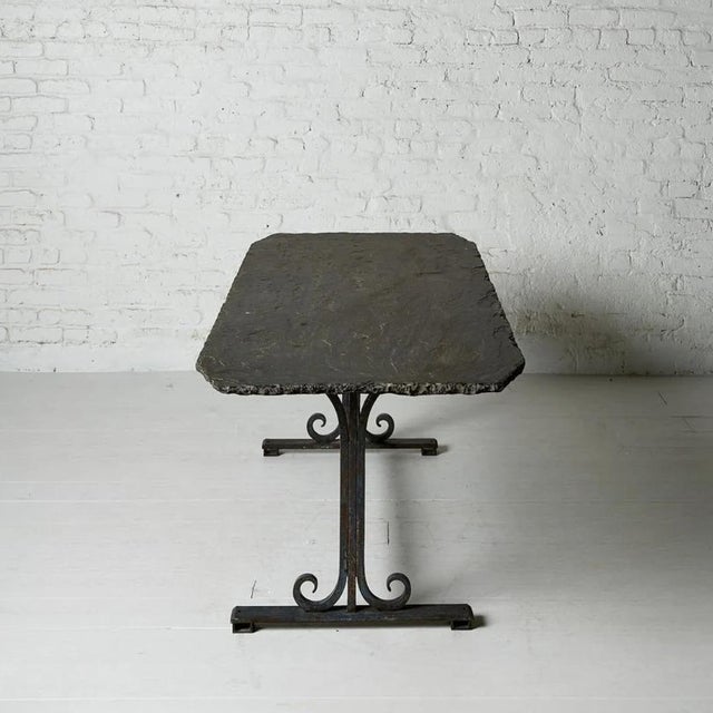 19th Century French Slate Top Iron Leg Table For Sale - Image 4 of 6