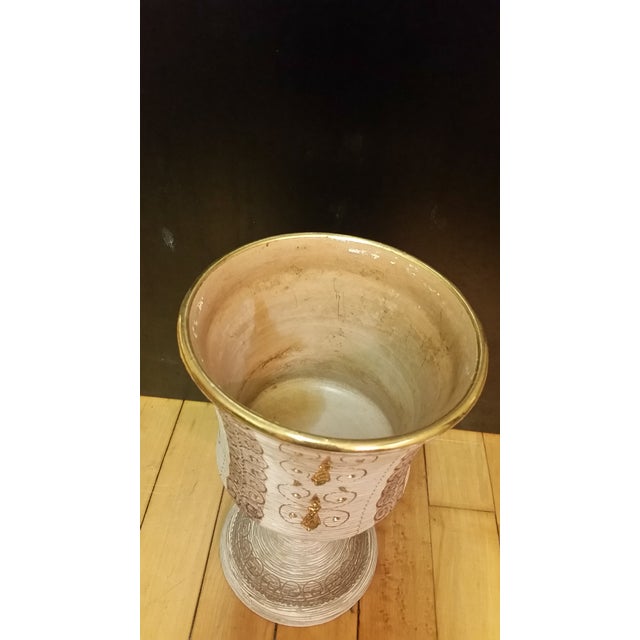 Fratelli Fanciullacci Vintage Fratelli Fanciullacci Italy Sgraffito Chalice Planter For Sale - Image 4 of 7