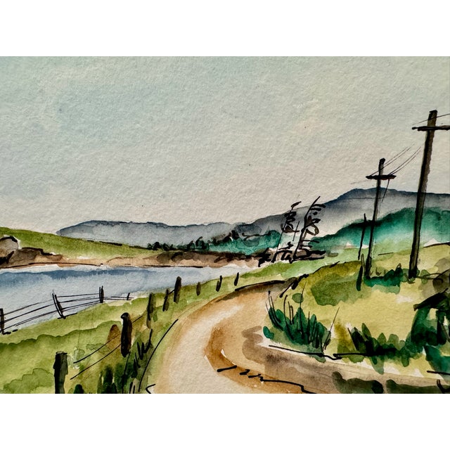 Rustic Henry Emil Salloch Original Watercolor on Paper Margaree Harbour, 1953. For Sale - Image 3 of 7
