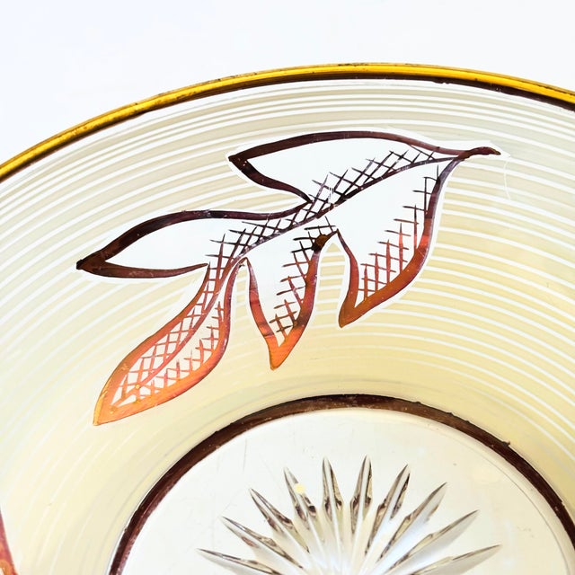 Mid 20th Century Mid Century Glass Leaf Bowl For Sale - Image 5 of 9