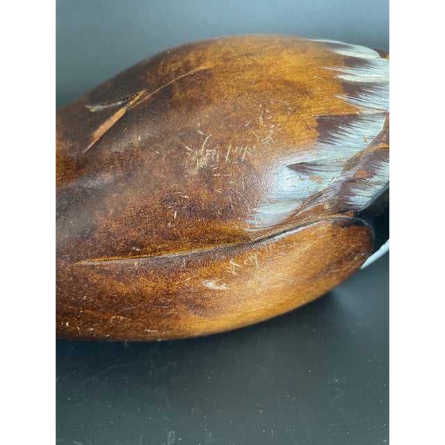 Vintage Hand Carved Canada Goose Wood Decoy For Sale - Image 10 of 12