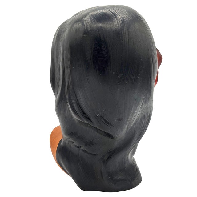 1960s 1968 California Art Pottery Hawaiian Polynesian Hula Girl Bust Statue, Signed For Sale - Image 5 of 6