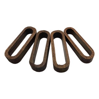 1960s Danish Modern Teak Wood Napkin Rings, Set of 4 For Sale