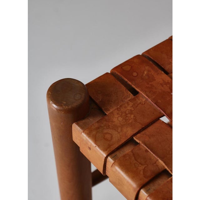 Beech Shaker Chair with Leather Seat by Kaare Klint, Denmark, 1960s For Sale - Image 12 of 17