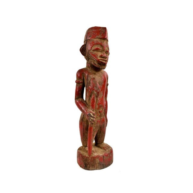 Early 20th Century Senufo Painted Standing Figure Red Cote D'Ivoire For Sale In Denver - Image 6 of 7