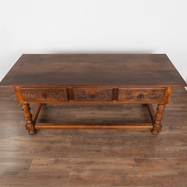 Early 20th Century Console Table With Three Drawers, Portugal For Sale - Image 4 of 15